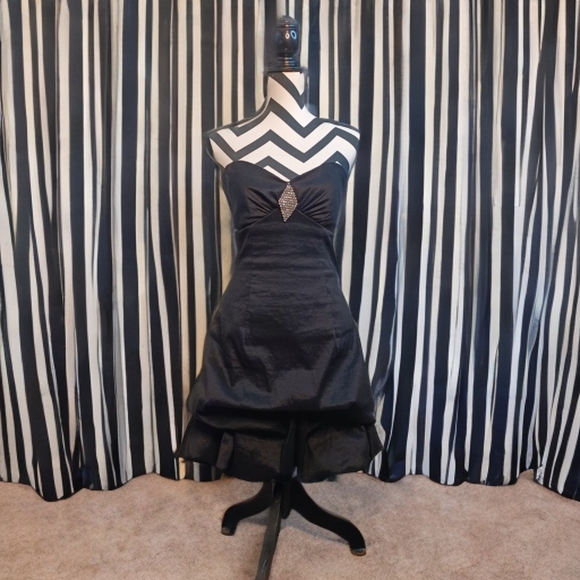 Gunne Sax Vintage Evening Y2K Bubble Hem Strapless Short Dress - Picture 1 of 16